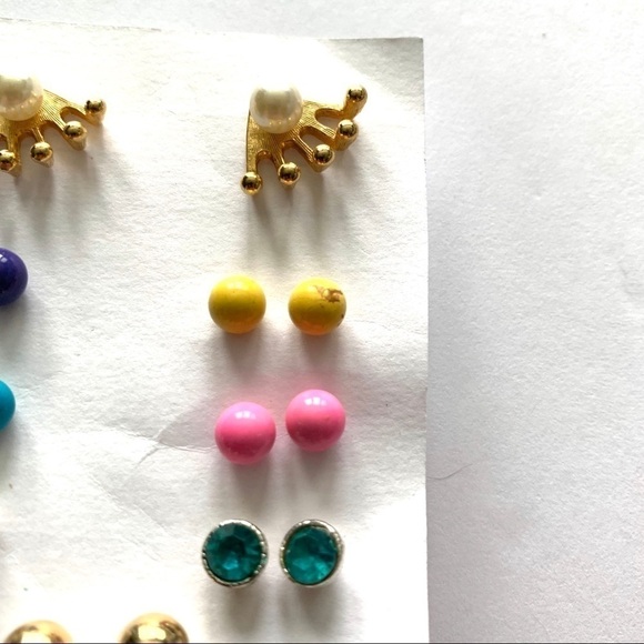 Vintage Ball Studs Lot of 8 W/ Gold Earring Jacket - Picture 3 of 7